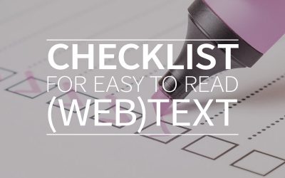 Checklist for easy to read (web) text