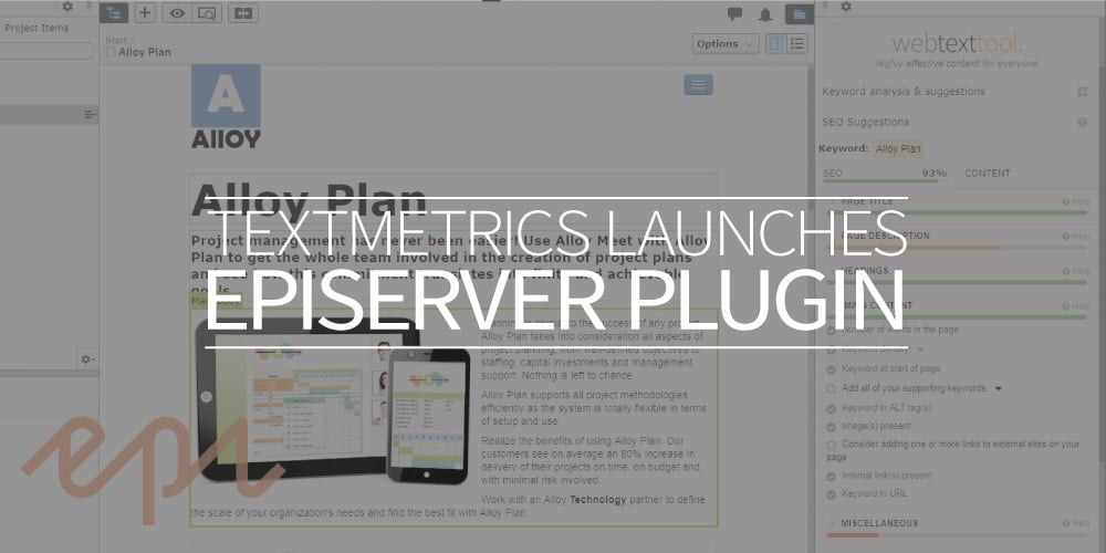 Textmetrics launches Episerver CMS plugin