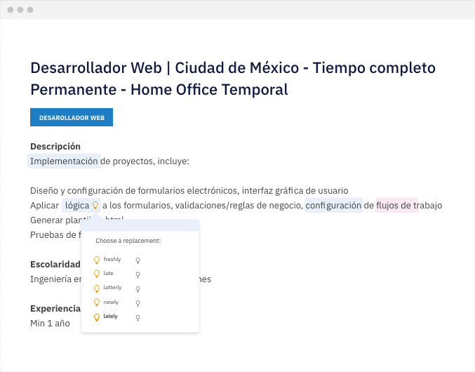 Textmetrics UI for web