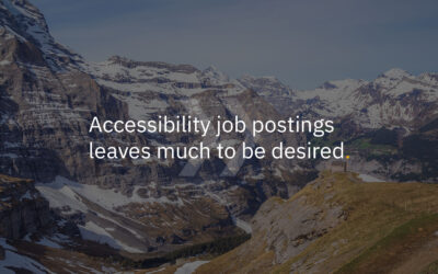 Accessibility job postings leaves much to be desired
