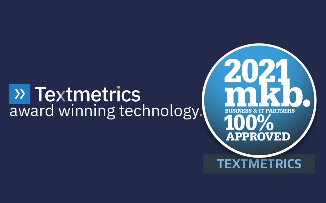 Textmetrics wins MKB 2021 Award